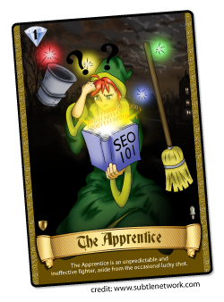 SEO the Game by Subtle Network Design - The Apprentice Card